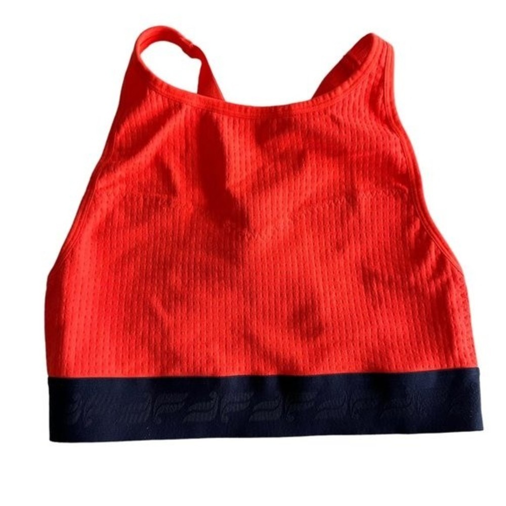 FABLETICS Orange and Navy Racerback Ladies Sports Bra